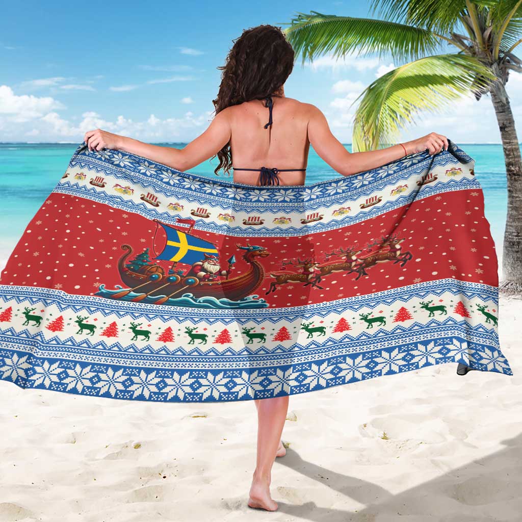 Sweden Viking Santa Christmas Sarong Funny Reindeer Norse Xmas - Wonder Print Shop