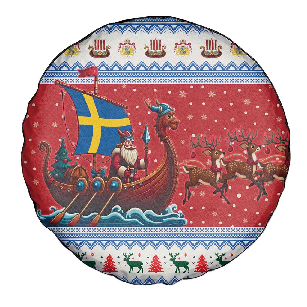 Sweden Viking Santa Christmas Spare Tire Cover Funny Reindeer Norse Xmas - Wonder Print Shop
