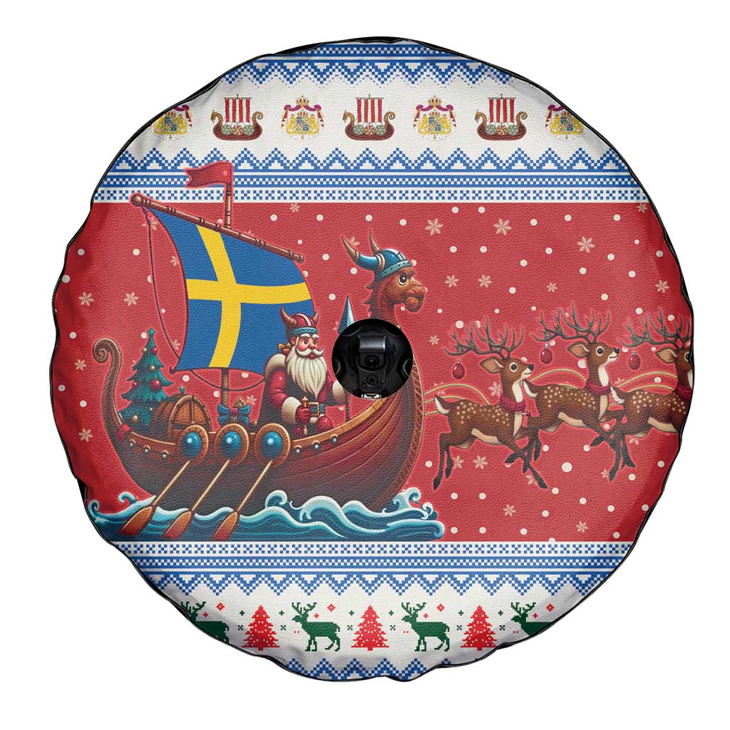 Sweden Viking Santa Christmas Spare Tire Cover Funny Reindeer Norse Xmas - Wonder Print Shop