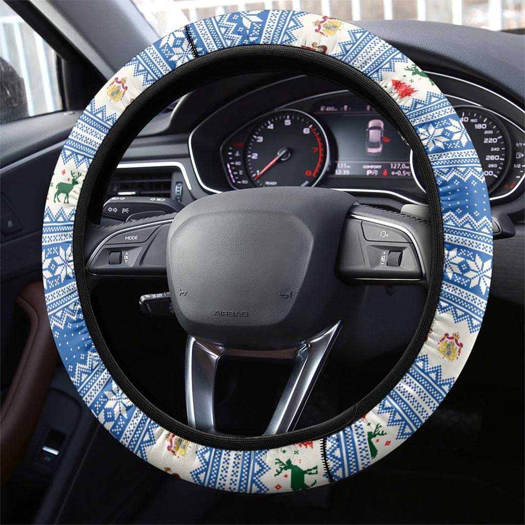 Sweden Viking Santa Christmas Steering Wheel Cover Funny Reindeer Norse Xmas - Wonder Print Shop