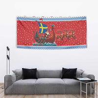 Sweden Viking Santa Christmas Tapestry Funny Reindeer Norse Xmas - Wonder Print Shop