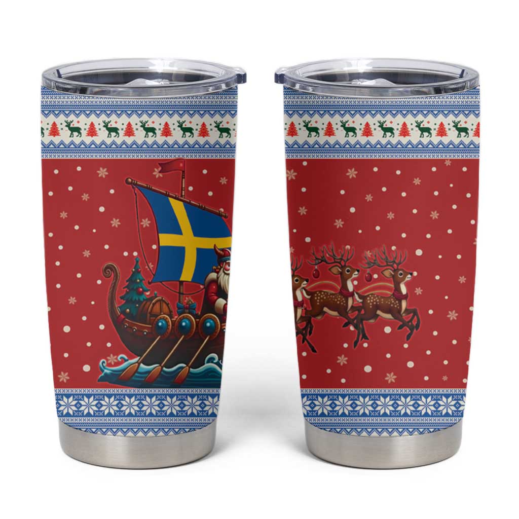 Sweden Viking Santa Christmas Tumbler Cup Funny Reindeer Norse Xmas - Wonder Print Shop