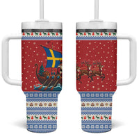 Sweden Viking Santa Christmas Tumbler With Handle Funny Reindeer Norse Xmas - Wonder Print Shop