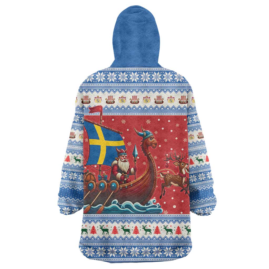 Sweden Viking Santa Christmas Wearable Blanket Hoodie Funny Reindeer Norse Xmas - Wonder Print Shop