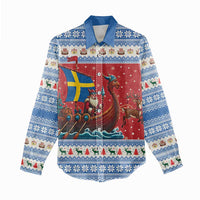 Sweden Viking Santa Christmas Women Casual Shirt Funny Reindeer Norse Xmas - Wonder Print Shop