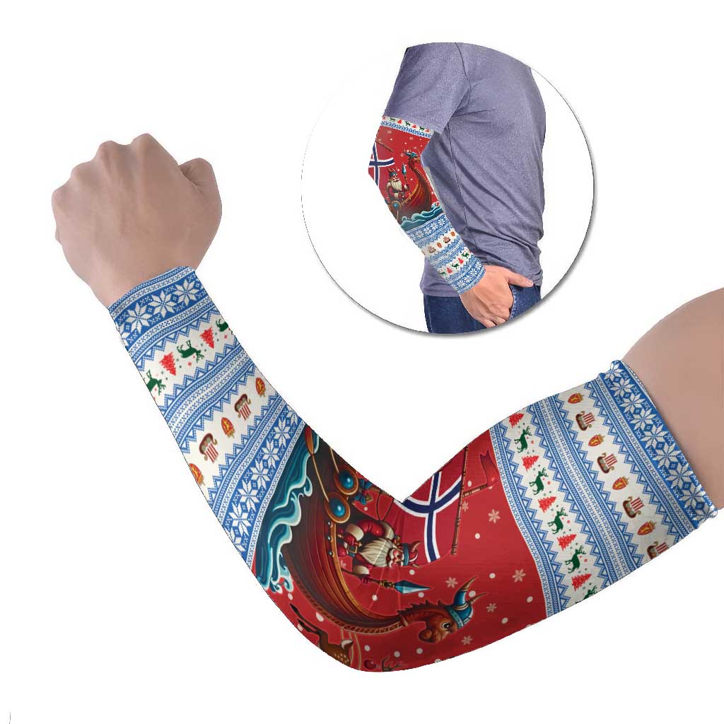Norway Viking Santa Christmas Arm Sleeves Funny Reindeer Norse Xmas - Wonder Print Shop