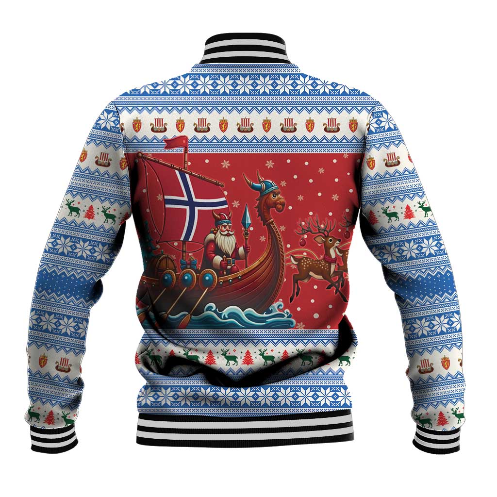Norway Viking Santa Christmas Baseball Jacket Funny Reindeer Norse Xmas - Wonder Print Shop