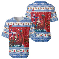 Norway Viking Santa Christmas Baseball Jersey Funny Reindeer Norse Xmas - Wonder Print Shop