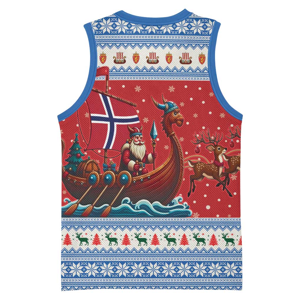 Norway Viking Santa Christmas Basketball Jersey Funny Reindeer Norse Xmas - Wonder Print Shop