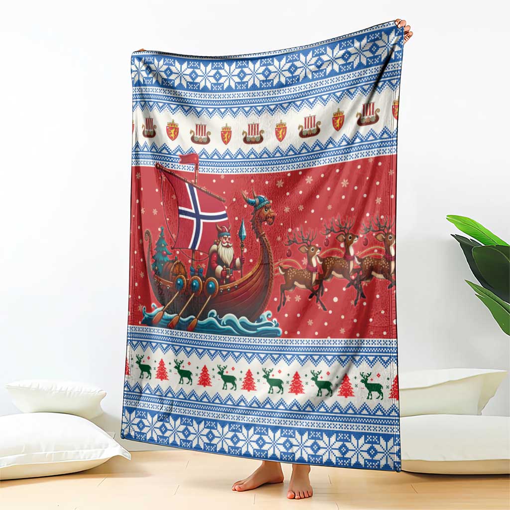 Norway Viking Santa Christmas Blanket Funny Reindeer Norse Xmas - Wonder Print Shop