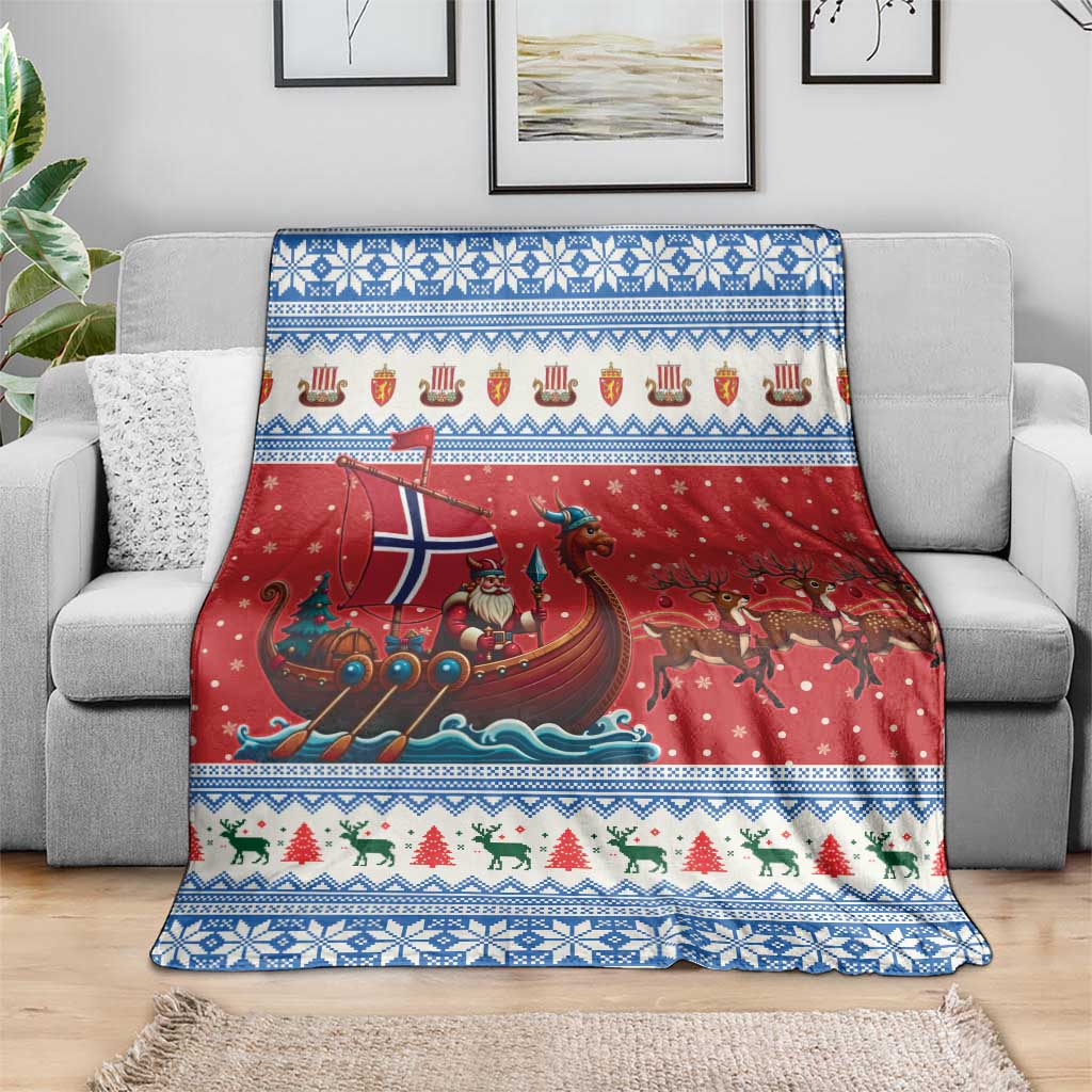 Norway Viking Santa Christmas Blanket Funny Reindeer Norse Xmas - Wonder Print Shop