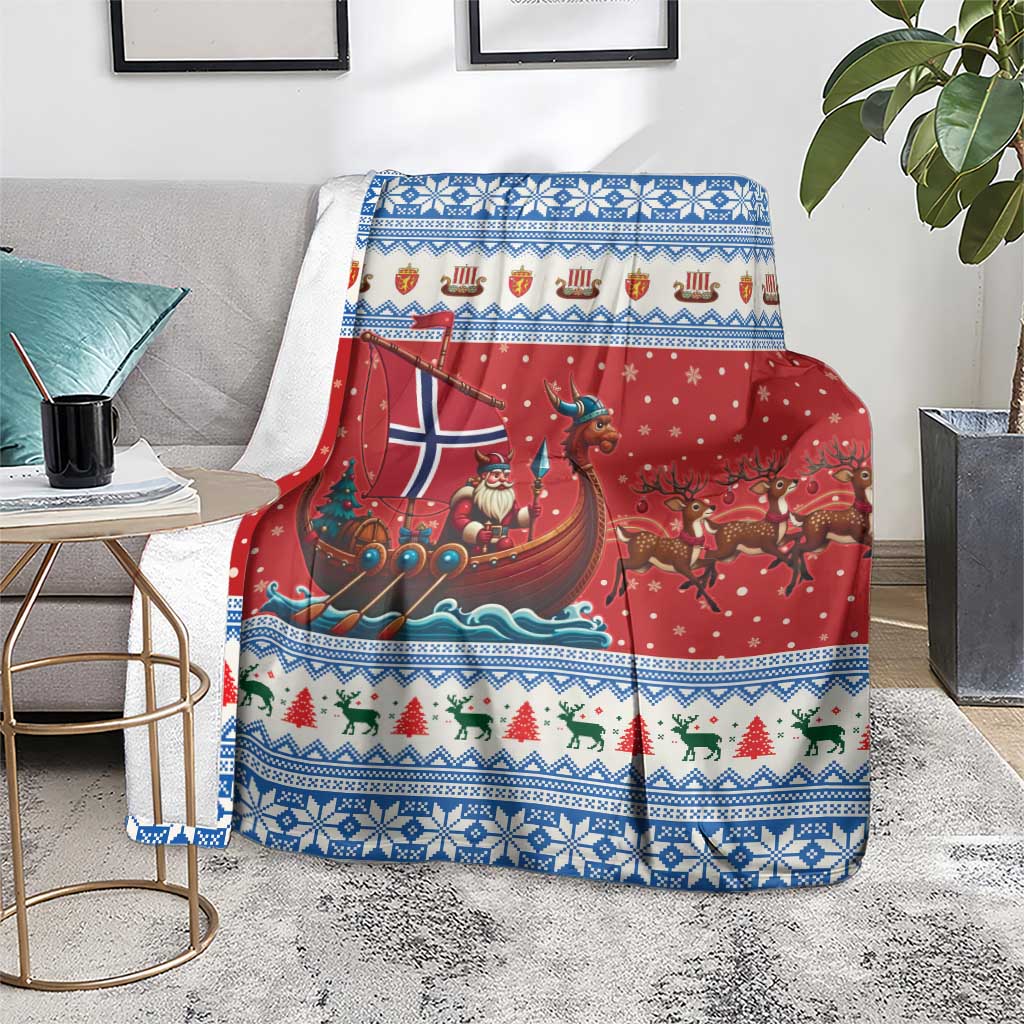 Norway Viking Santa Christmas Blanket Funny Reindeer Norse Xmas - Wonder Print Shop