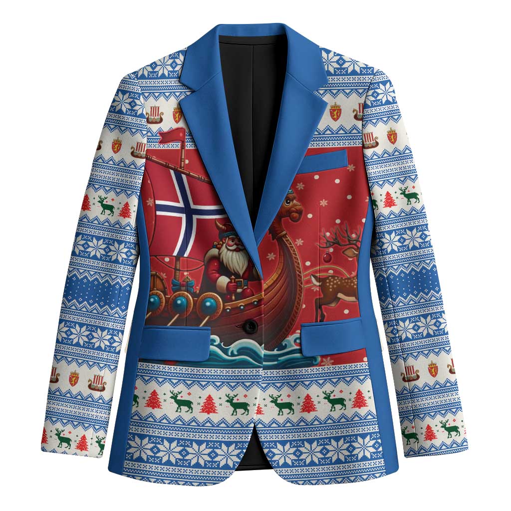 Norway Viking Santa Christmas Blazer Funny Reindeer Norse Xmas - Wonder Print Shop
