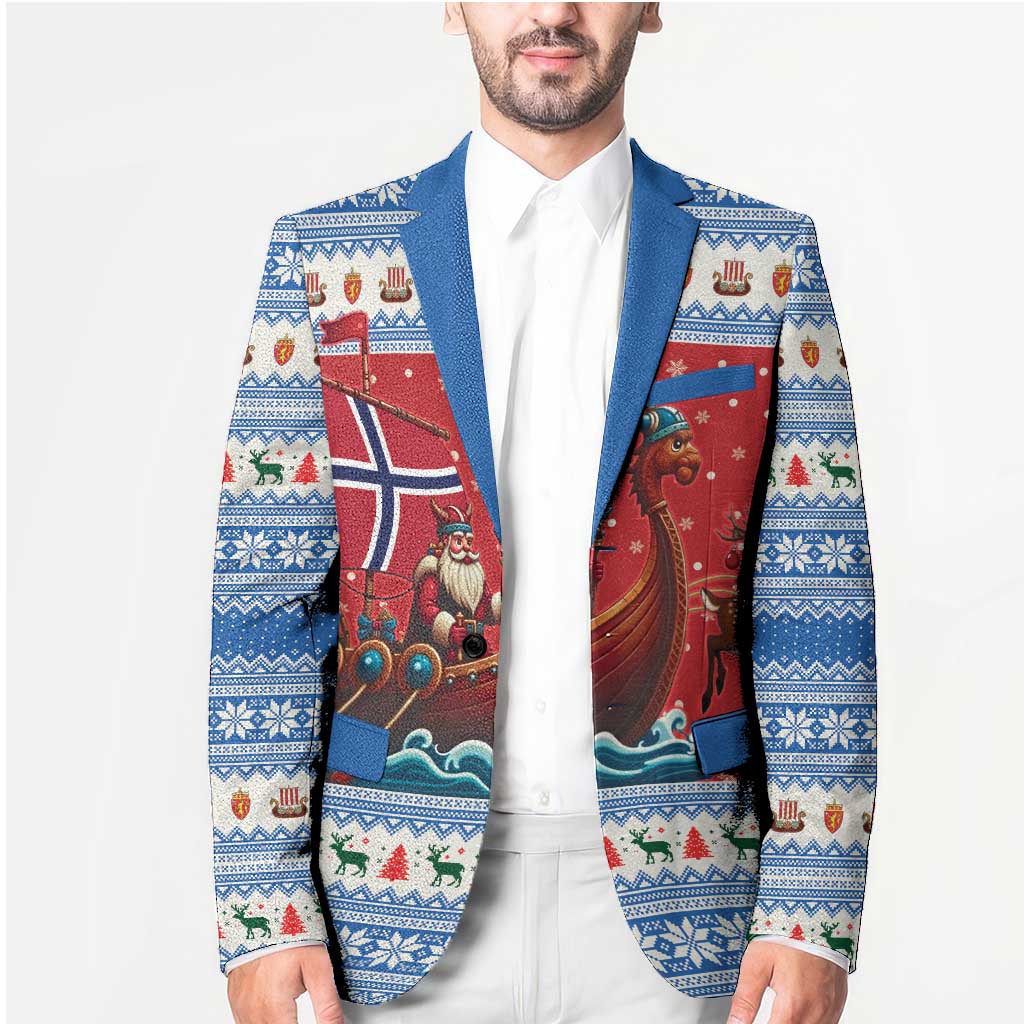 Norway Viking Santa Christmas Blazer Funny Reindeer Norse Xmas - Wonder Print Shop