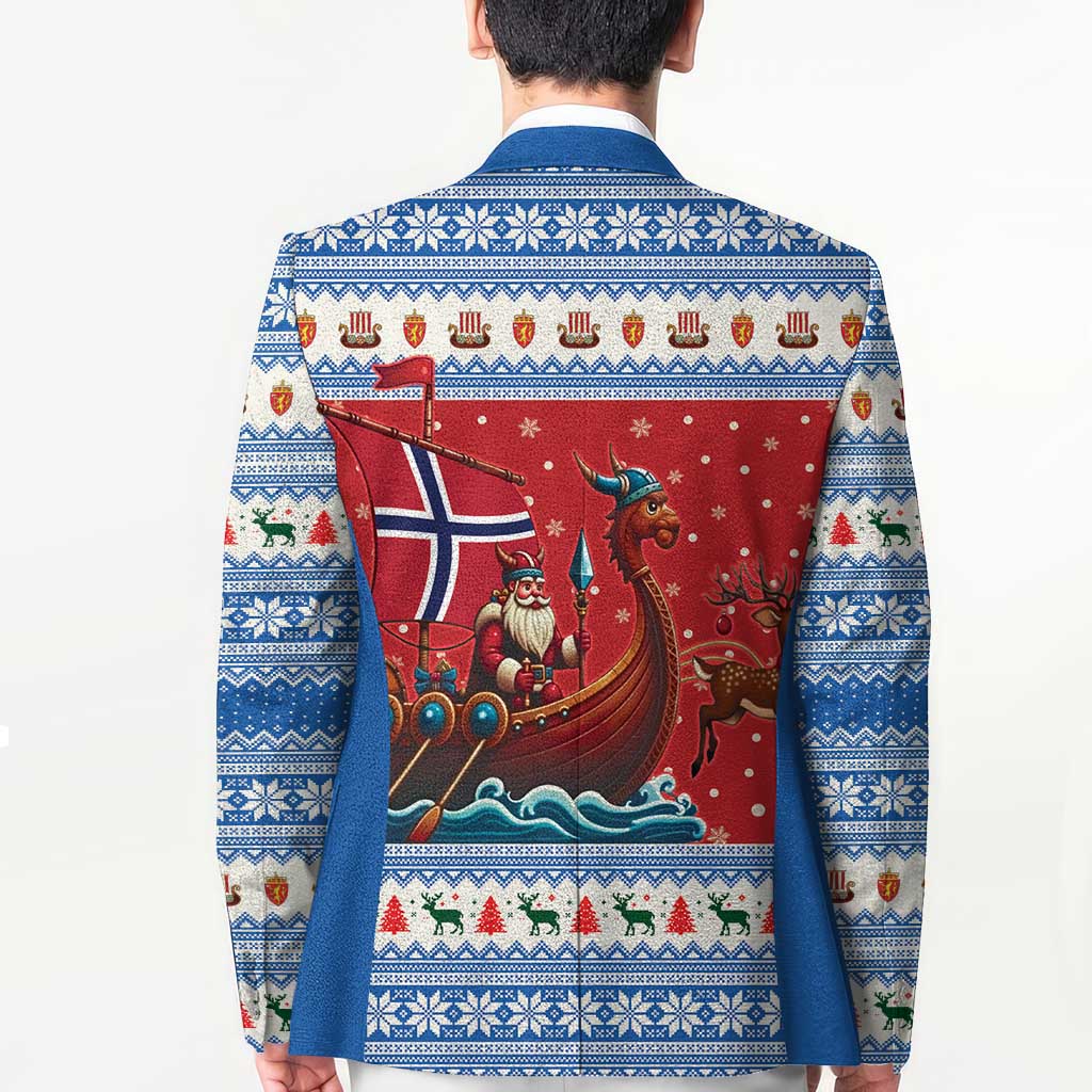 Norway Viking Santa Christmas Blazer Funny Reindeer Norse Xmas - Wonder Print Shop