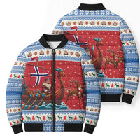 Norway Viking Santa Christmas Bomber Puffer Jacket Funny Reindeer Norse Xmas - Wonder Print Shop