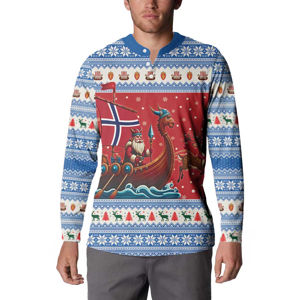 Norway Viking Santa Christmas Button Sweatshirt Funny Reindeer Norse Xmas - Wonder Print Shop