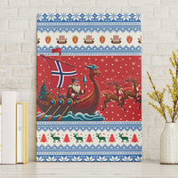 Norway Viking Santa Christmas Canvas Wall Art Funny Reindeer Norse Xmas - Wonder Print Shop