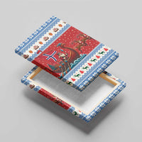 Norway Viking Santa Christmas Canvas Wall Art Funny Reindeer Norse Xmas - Wonder Print Shop