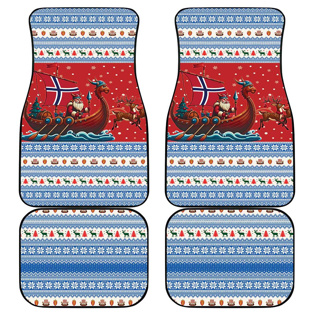 Norway Viking Santa Christmas Car Mats Funny Reindeer Norse Xmas - Wonder Print Shop