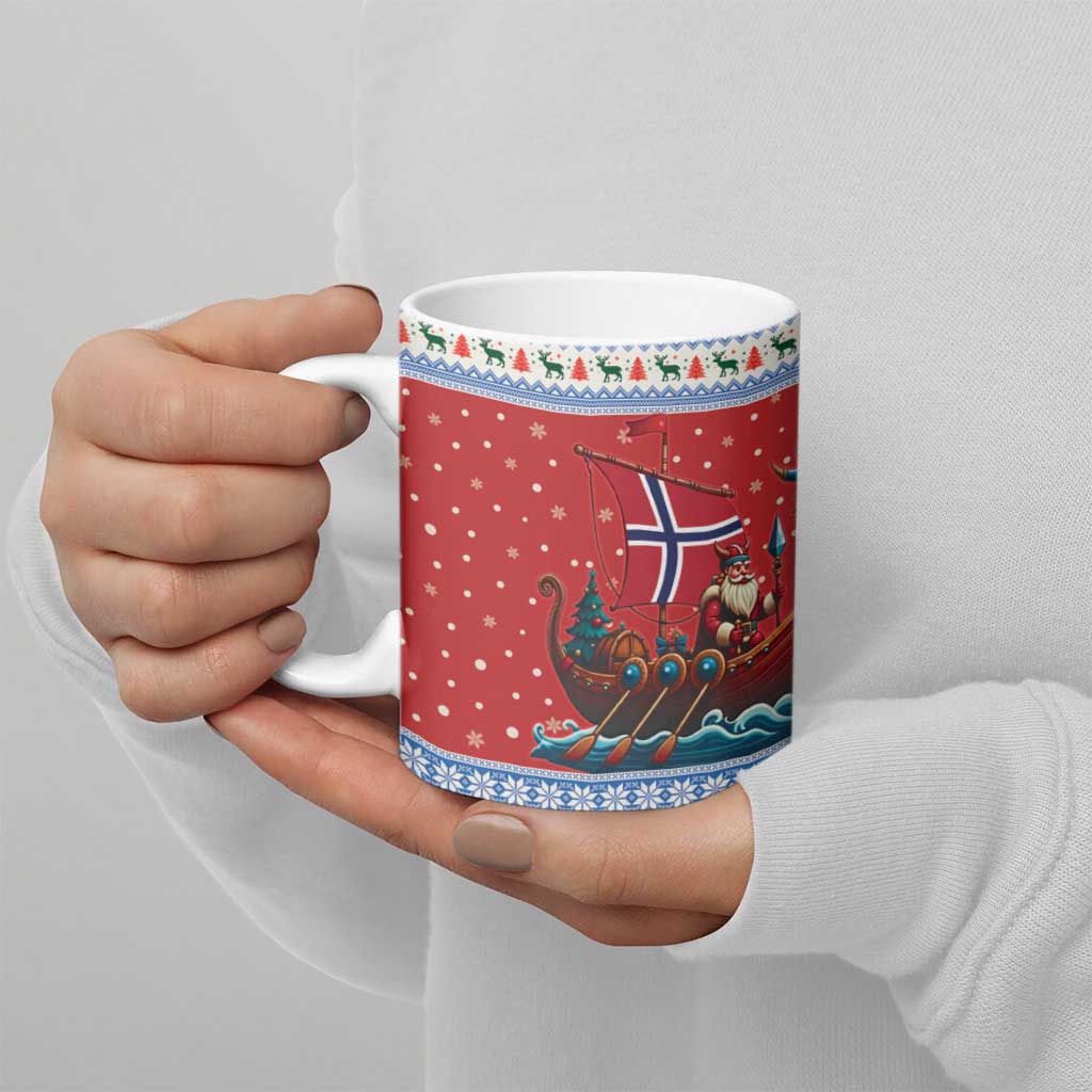 Norway Viking Santa Christmas Ceramic Mug Funny Reindeer Norse Xmas - Wonder Print Shop