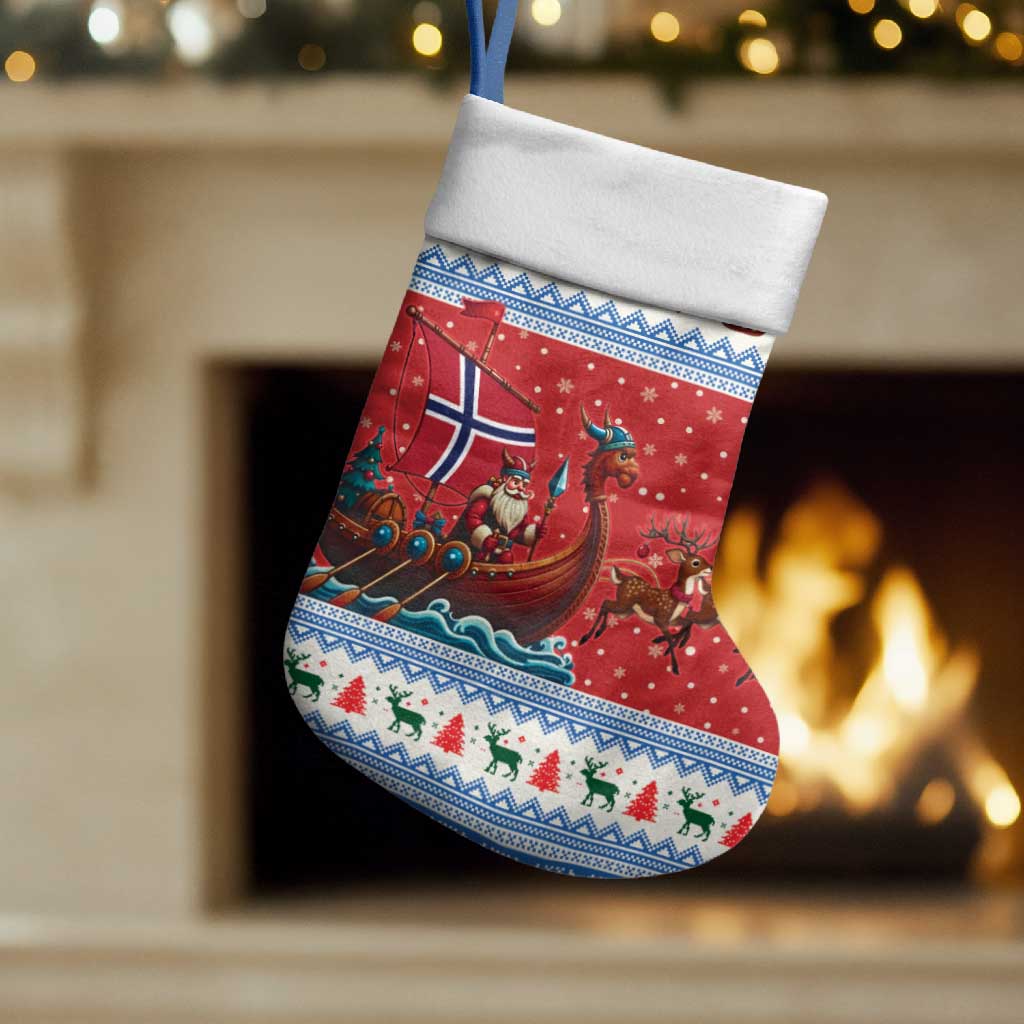 Norway Viking Santa Christmas Stocking Funny Reindeer Norse Xmas - Wonder Print Shop