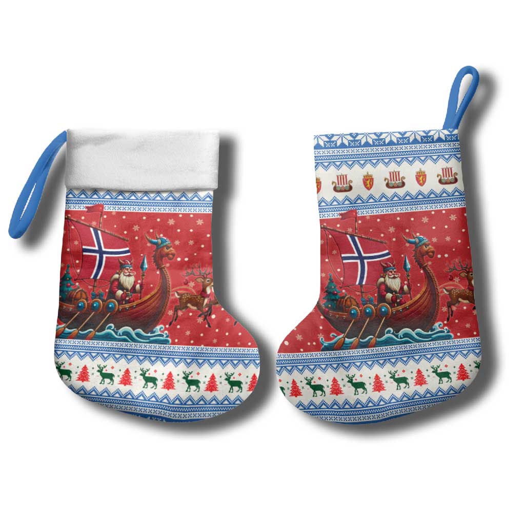 Norway Viking Santa Christmas Stocking Funny Reindeer Norse Xmas - Wonder Print Shop