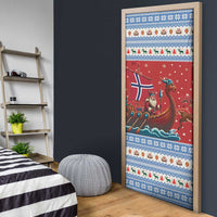 Norway Viking Santa Christmas Door Cover Funny Reindeer Norse Xmas - Wonder Print Shop