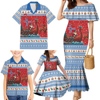 Norway Viking Santa Christmas Family Matching Mermaid Dress and Hawaiian Shirt Funny Reindeer Norse Xmas - Wonder Print Shop