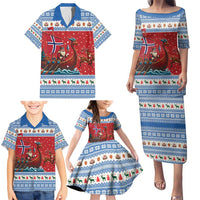 Norway Viking Santa Christmas Family Matching Puletasi and Hawaiian Shirt Funny Reindeer Norse Xmas - Wonder Print Shop