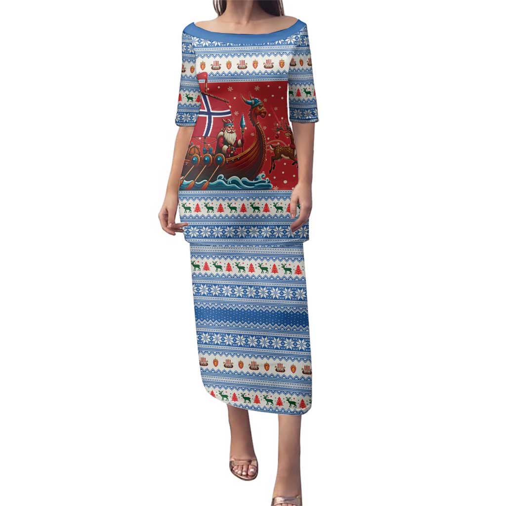 Norway Viking Santa Christmas Family Matching Puletasi and Hawaiian Shirt Funny Reindeer Norse Xmas - Wonder Print Shop