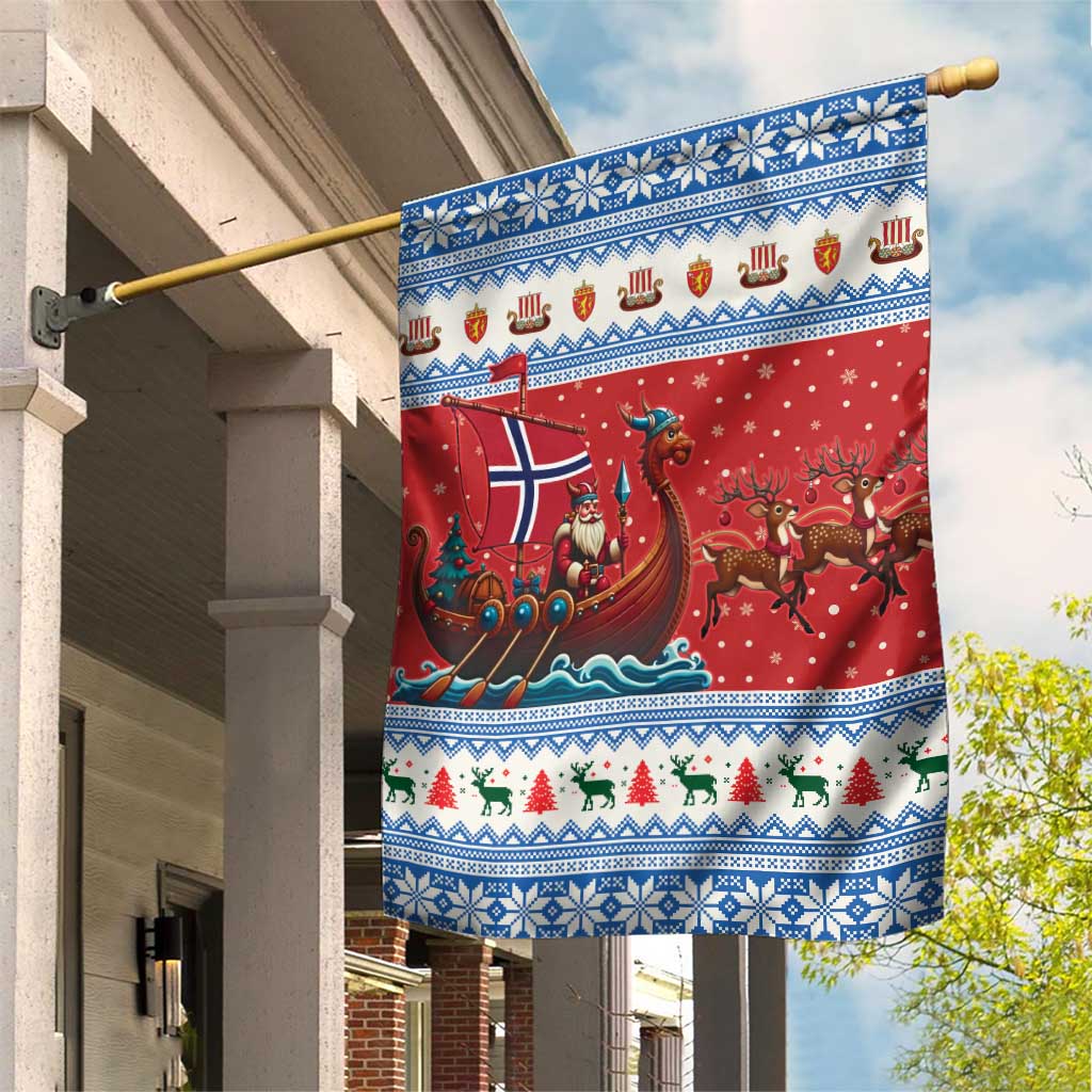 Norway Viking Santa Christmas Garden Flag Funny Reindeer Norse Xmas - Wonder Print Shop