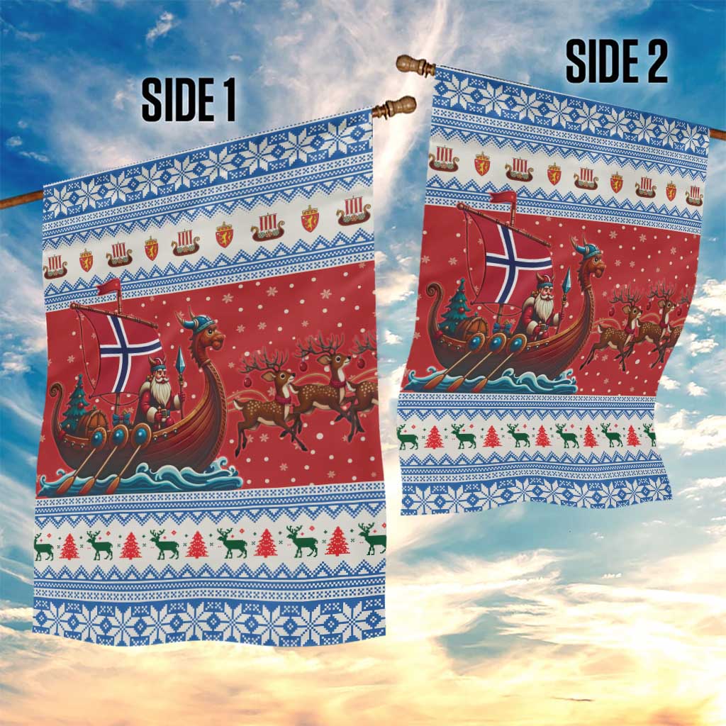 Norway Viking Santa Christmas Garden Flag Funny Reindeer Norse Xmas - Wonder Print Shop