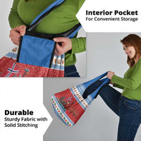 Norway Viking Santa Christmas Grocery Bag Funny Reindeer Norse Xmas - Wonder Print Shop