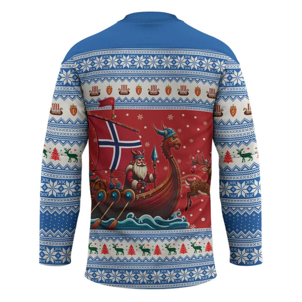 Norway Viking Santa Christmas Hockey Jersey Funny Reindeer Norse Xmas - Wonder Print Shop