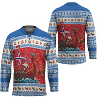 Norway Viking Santa Christmas Hockey Jersey Funny Reindeer Norse Xmas - Wonder Print Shop