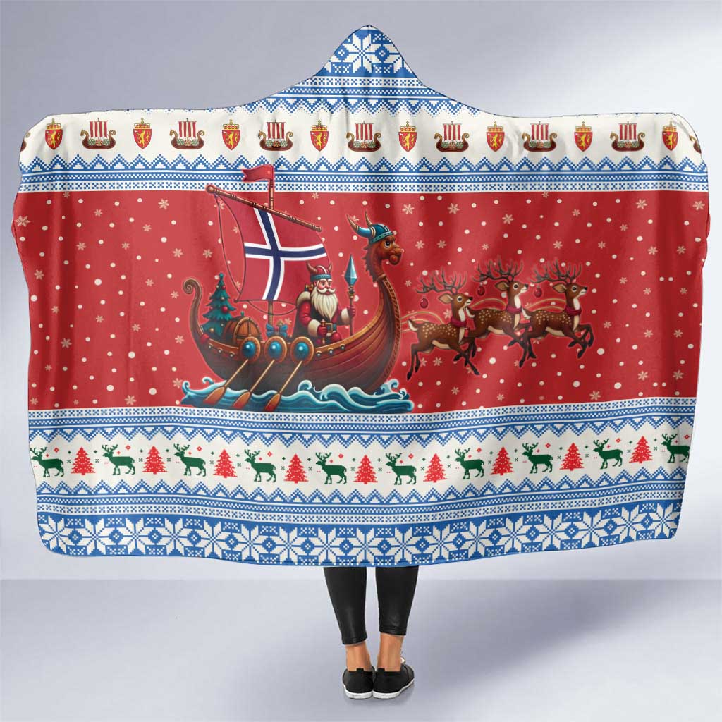 Norway Viking Santa Christmas Hooded Blanket Funny Reindeer Norse Xmas - Wonder Print Shop