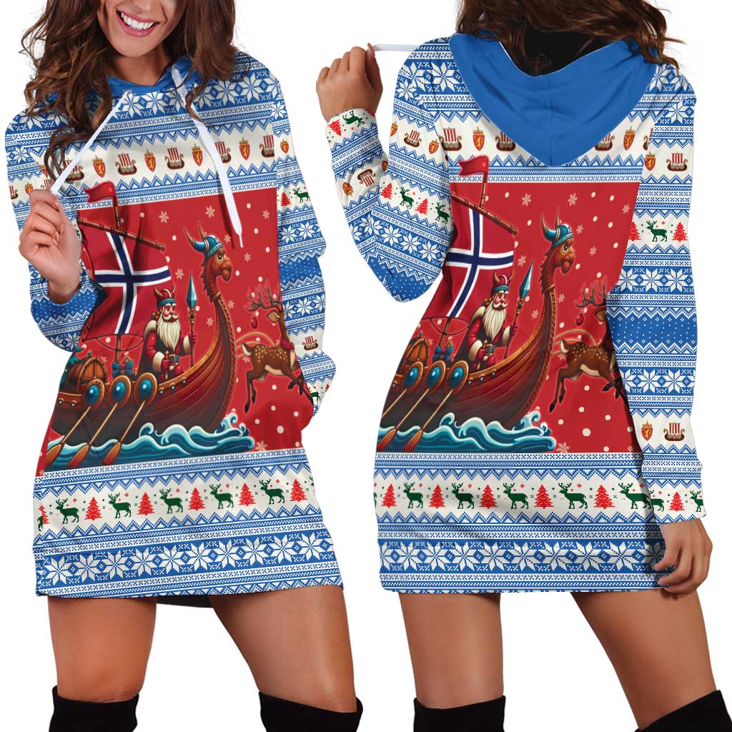 Norway Viking Santa Christmas Hoodie Dress Funny Reindeer Norse Xmas - Wonder Print Shop
