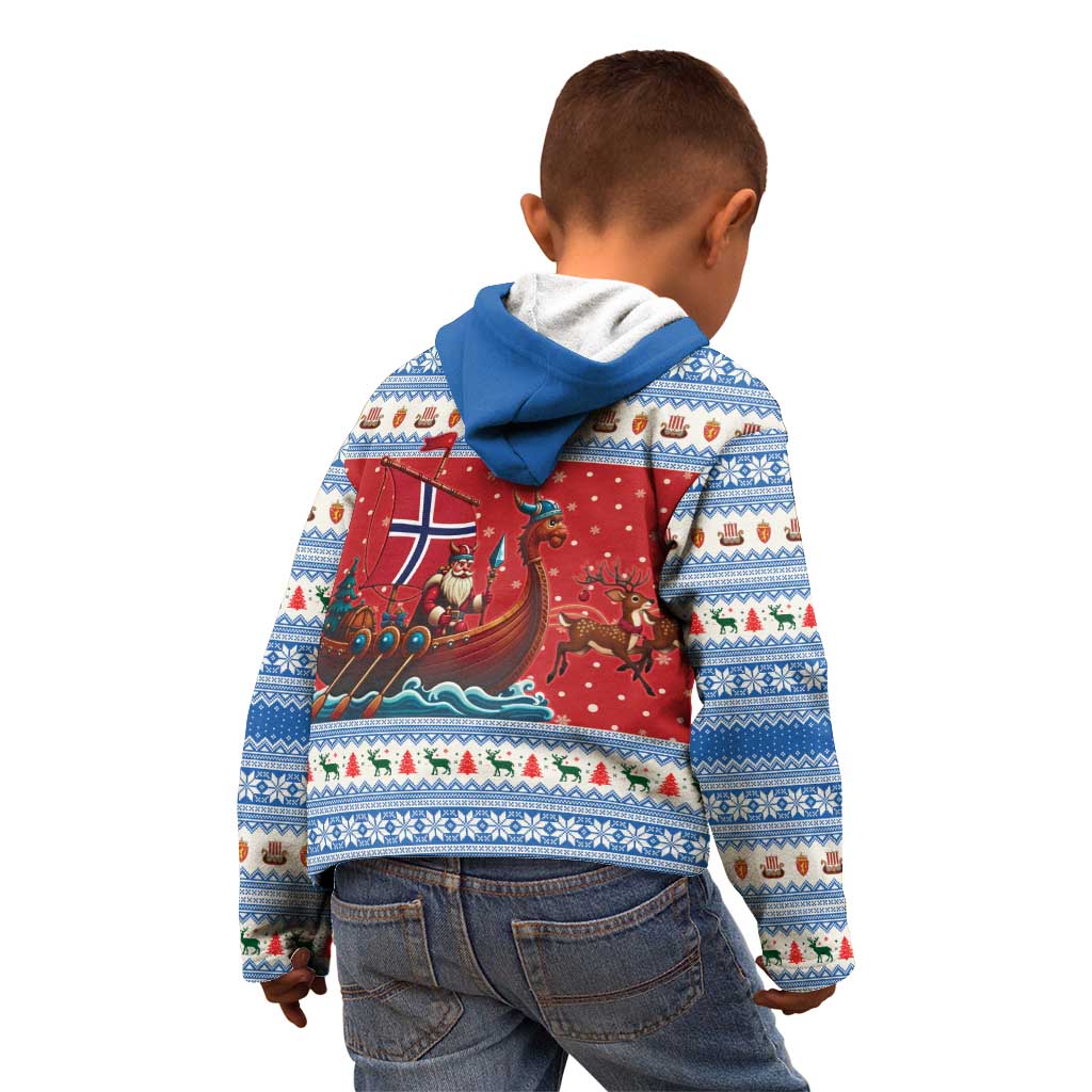 Norway Viking Santa Christmas Kid Hoodie Funny Reindeer Norse Xmas - Wonder Print Shop
