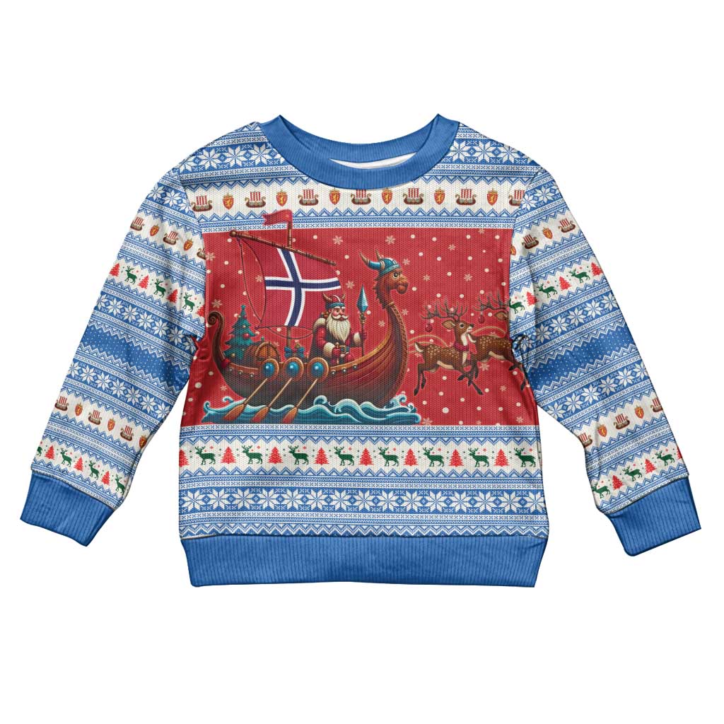 Norway Viking Santa Christmas Kid Ugly Christmas Sweater Funny Reindeer Norse Xmas - Wonder Print Shop