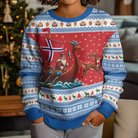 Norway Viking Santa Christmas Kid Ugly Christmas Sweater Funny Reindeer Norse Xmas - Wonder Print Shop