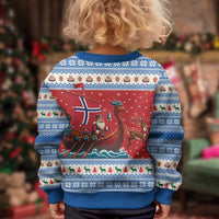 Norway Viking Santa Christmas Kid Ugly Christmas Sweater Funny Reindeer Norse Xmas - Wonder Print Shop