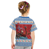 Norway Viking Santa Christmas Kid T Shirt Funny Reindeer Norse Xmas - Wonder Print Shop