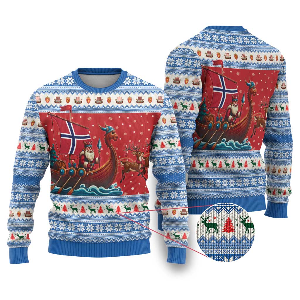 Norway Viking Santa Christmas Ugly Christmas Sweater Funny Reindeer Norse Xmas - Wonder Print Shop