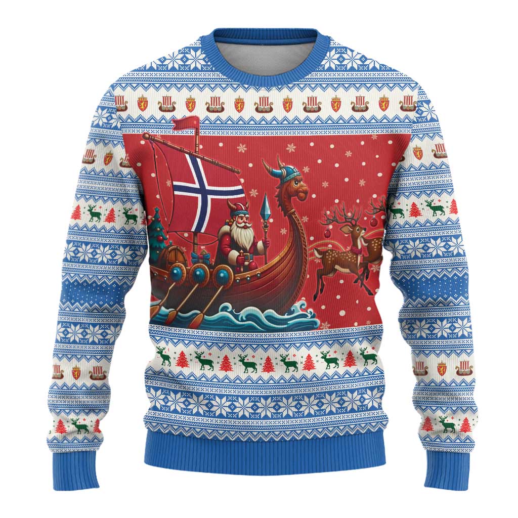 Norway Viking Santa Christmas Ugly Christmas Sweater Funny Reindeer Norse Xmas - Wonder Print Shop