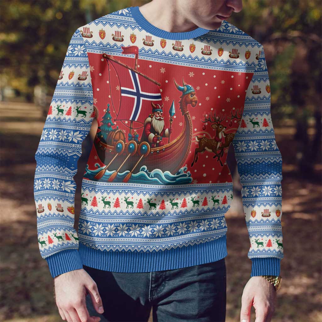 Norway Viking Santa Christmas Ugly Christmas Sweater Funny Reindeer Norse Xmas - Wonder Print Shop