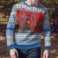 Norway Viking Santa Christmas Ugly Christmas Sweater Funny Reindeer Norse Xmas - Wonder Print Shop