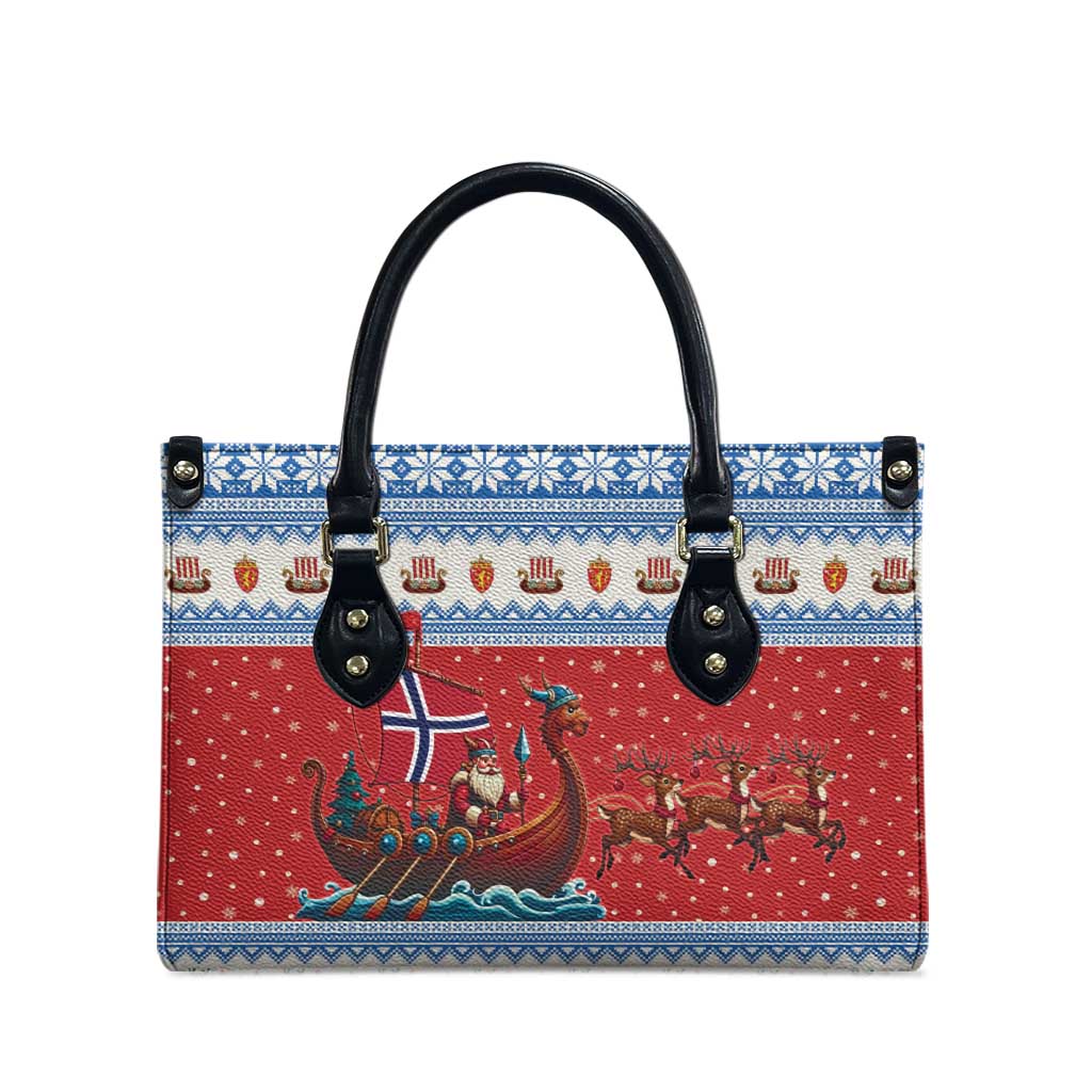 Norway Viking Santa Christmas Leather Bag Funny Reindeer Norse Xmas - Wonder Print Shop