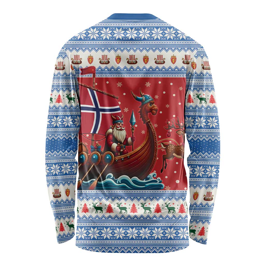 Norway Viking Santa Christmas Long Sleeve Shirt Funny Reindeer Norse Xmas - Wonder Print Shop