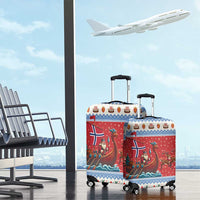 Norway Viking Santa Christmas Luggage Cover Funny Reindeer Norse Xmas - Wonder Print Shop